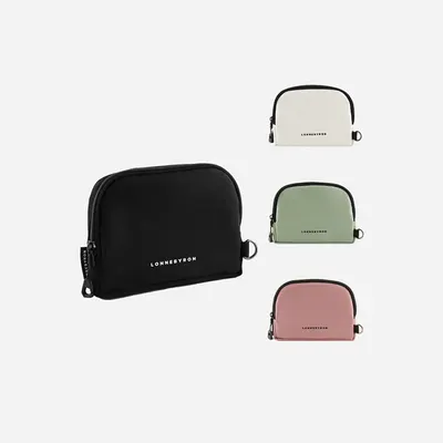 타코야키 RFID 스캔 차단 미니 파우치 블랙과 아이보리·그린·핑크 컬러